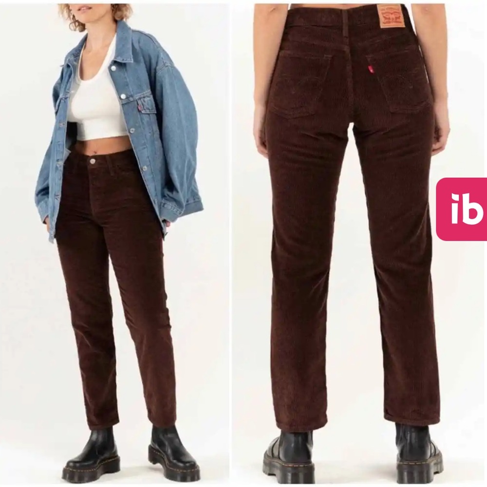 Levi’s Premium Wedgie Straight Brown Corduroy Pants - 28x28